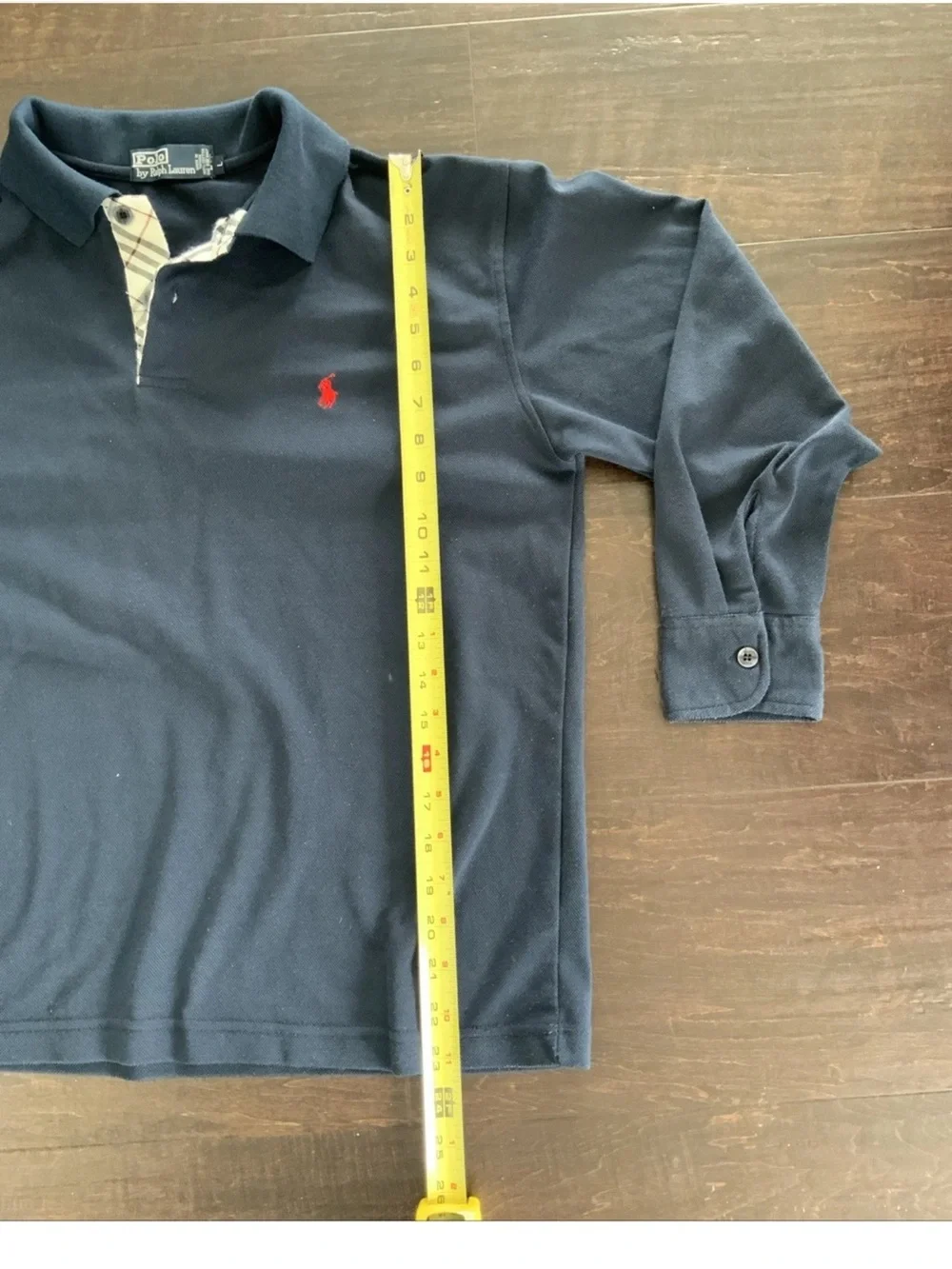 Polo by Ralph Lauren Navy Long-Sleeve Polo with Red Pony Embroidery